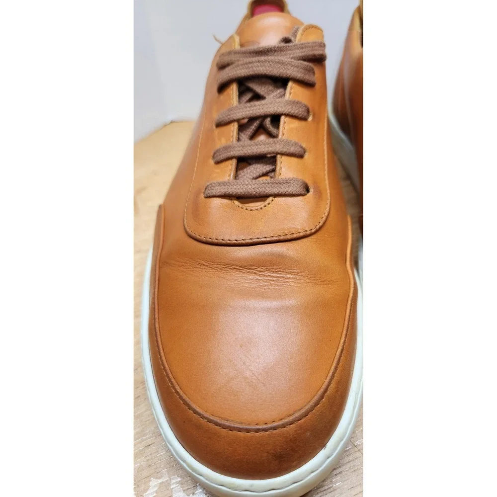 JAK Nova Tan Leather Low Top Sneakers Mens 43 Brown Made in Portugal